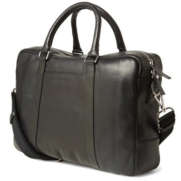 Original Shinola Black Quality Leather Signature Briefcase Handmade Detroit USA - Picture 1 of 8